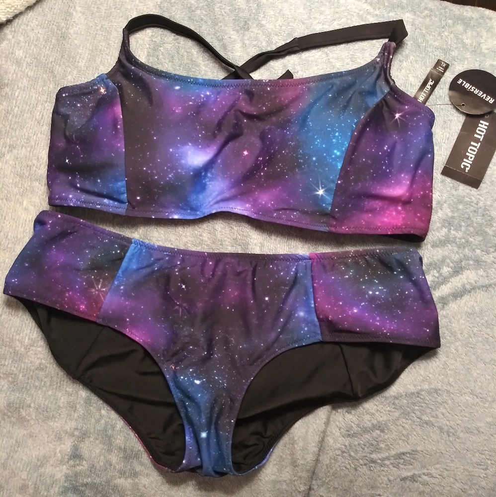 Cosmic Bikini Swimsuit 💦✨Reversible💜Hot Topic XL